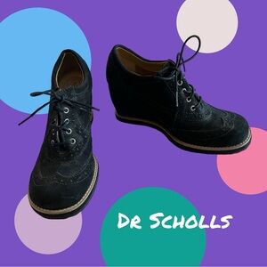Dr Scholls BLACK SUEDE NEW WEDGE SHOES